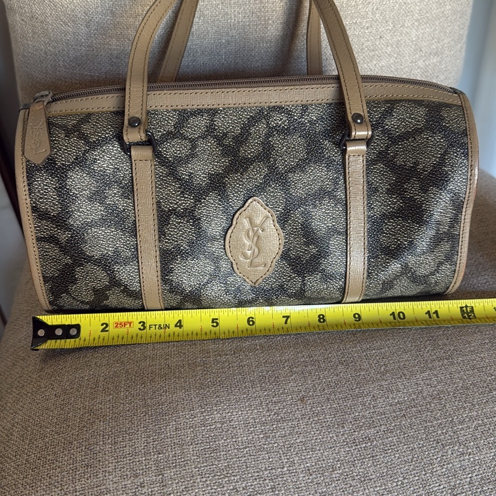 Vintage Yves Saint Laurent Giraffe Papillon Bag | Top Handle YSL Canvas - Picture 4 of 9